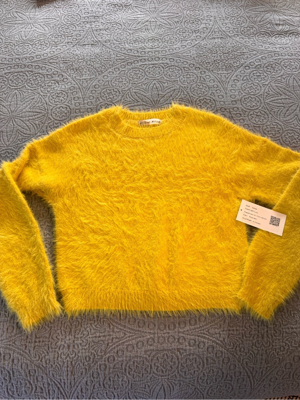 Cozy Fuzzy &Super Soft Canary Yellow Crewneck Sweater